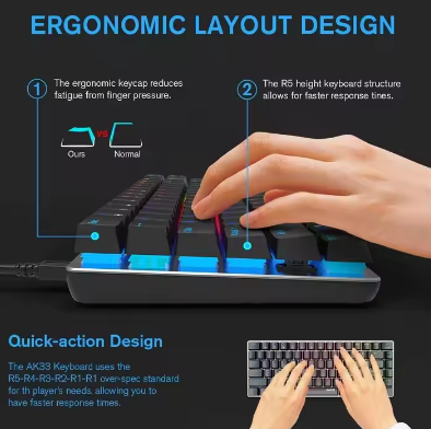 Ajazz AK33 Anti - Ghosting Compact 82 Keys Backlit Pc Mechanical Keyboard - Image 2