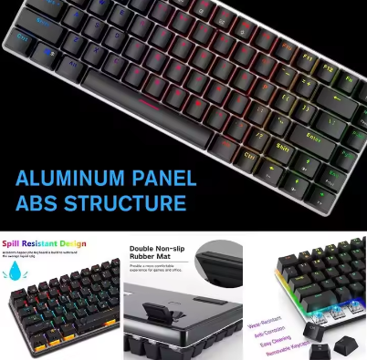 Ajazz AK33 Anti - Ghosting Compact 82 Keys Backlit Pc Mechanical Keyboard - Image 3