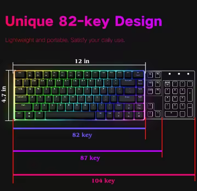 Ajazz AK33 Anti - Ghosting Compact 82 Keys Backlit Pc Mechanical Keyboard - Image 4
