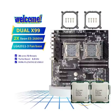 PANDL Quad Channel DDR4 RAM Desktop PC Combination Kit Set Dual Xeon E5 2686 V4 Combo 2686v4 X99 Motherboard - Image 2